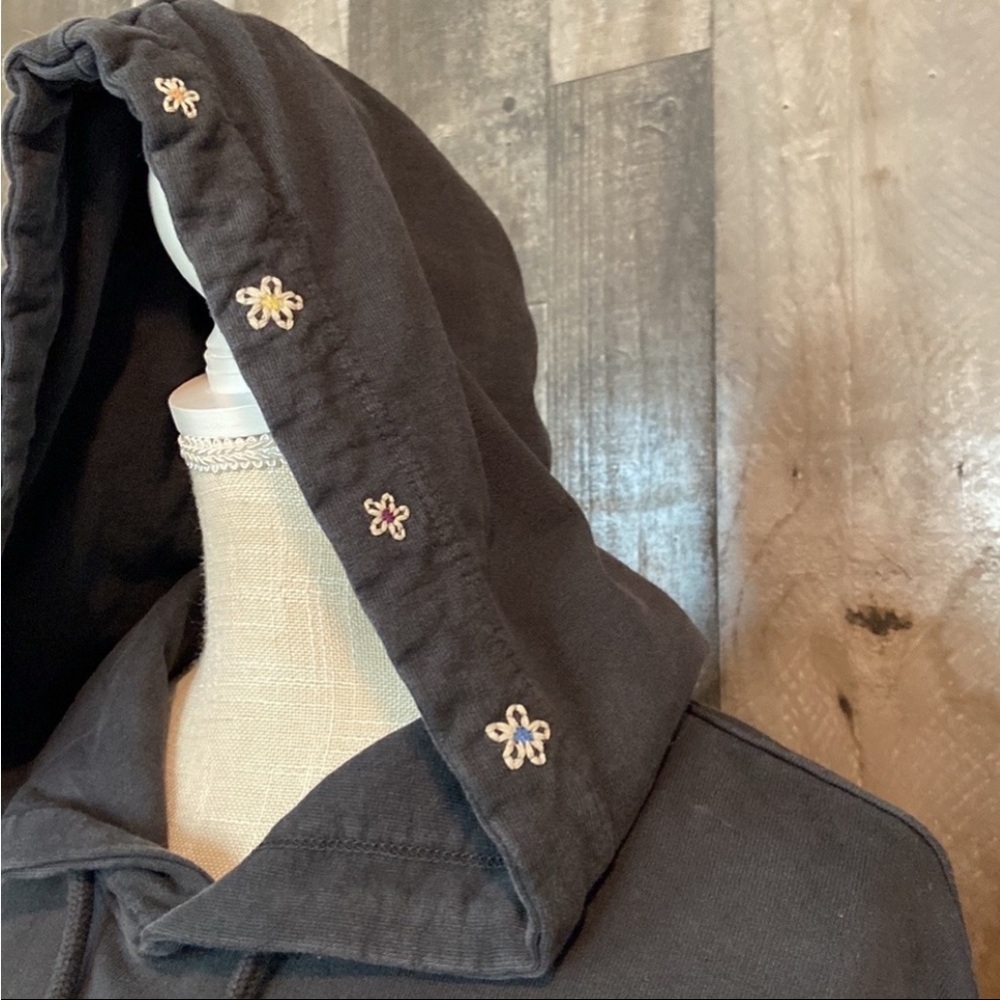 Madewell Rivet & Thread hoodie sweatshirt XXSmall floral dark feminine boho chic - Picture 4 of 11